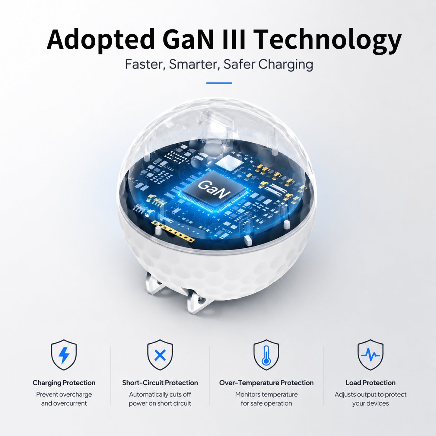 Ball-Shaped USB-C Wall Charger | 30W/45W Fast Charging Block for iPhone 17/16/15, Galaxy S25/S24, MacBook Pro/Air, iPad Pro