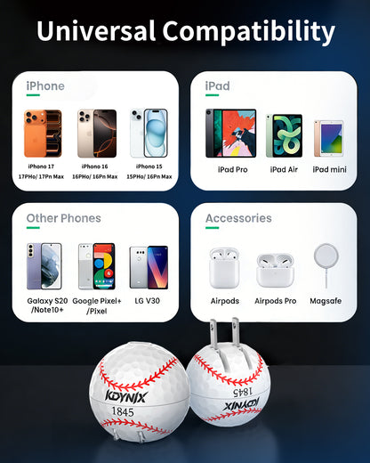 KDYNIX Golf Ball Charger 20W USB-C — Fast Charge, Sport Style