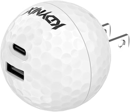 Ball-Shaped USB-C Wall Charger | 30W/45W Fast Charging Block for iPhone 17/16/15, Galaxy S25/S24, MacBook Pro/Air, iPad Pro