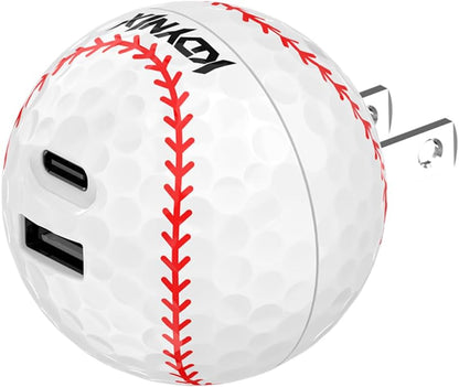 Ball-Shaped USB-C Wall Charger | 30W/45W Fast Charging Block for iPhone 17/16/15, Galaxy S25/S24, MacBook Pro/Air, iPad Pro