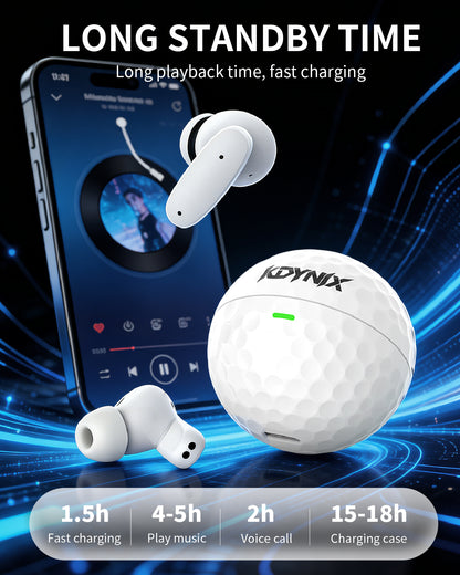 KDYNIX Golf Ball Wireless Earbuds Bluetooth 5.4 Noise Canceling Christmas Gift Stocking Stuffer Gym Sports 