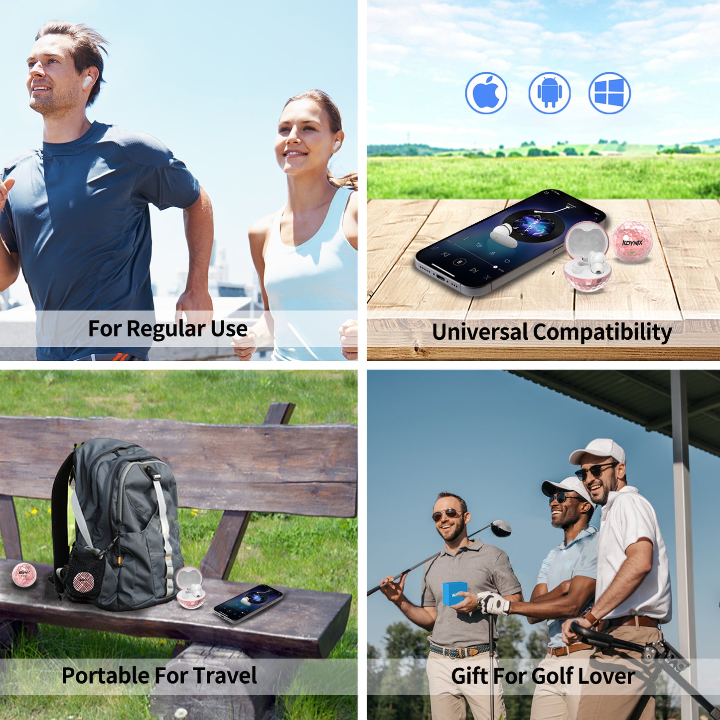 KDYNIX Golf Ball Wireless Earbuds Bluetooth 5.4 Noise Canceling Christmas Gift Stocking Stuffer Gym Sports 