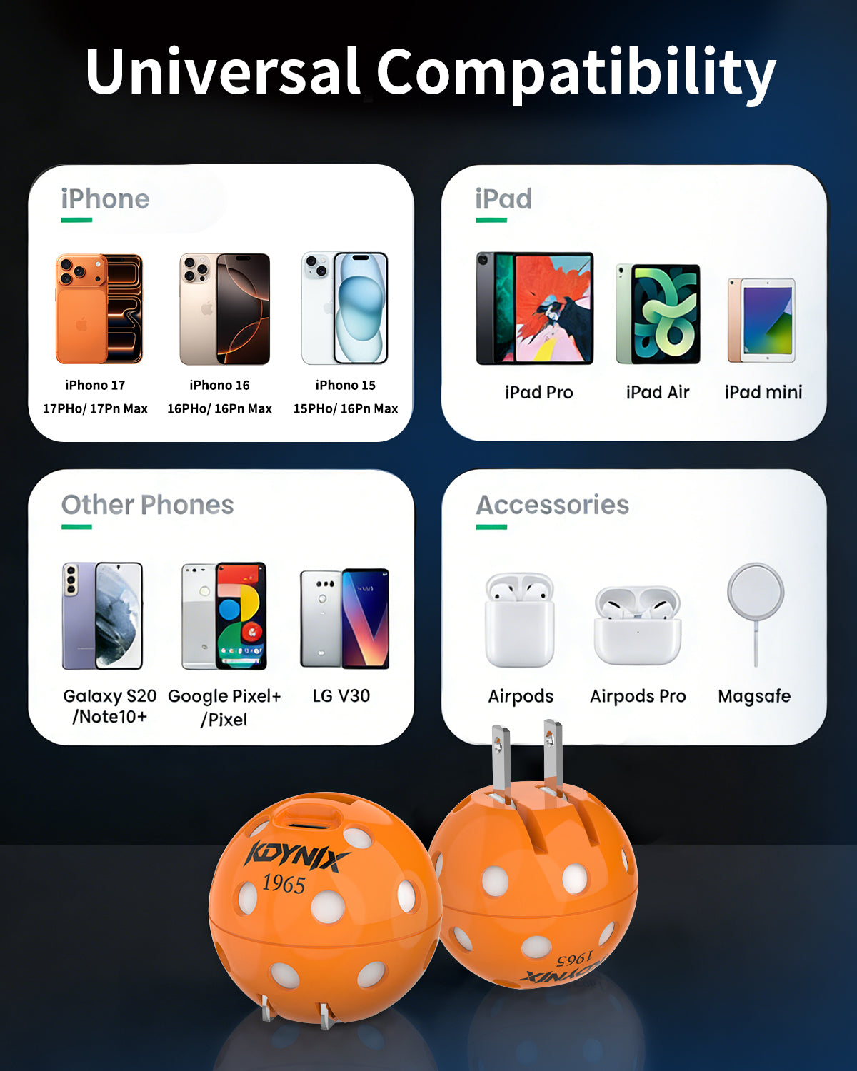 KDYNIX Creative Pickleball Gift: Unique Fast Charger Gift for him &amp; Winter Sports Fan,Work 