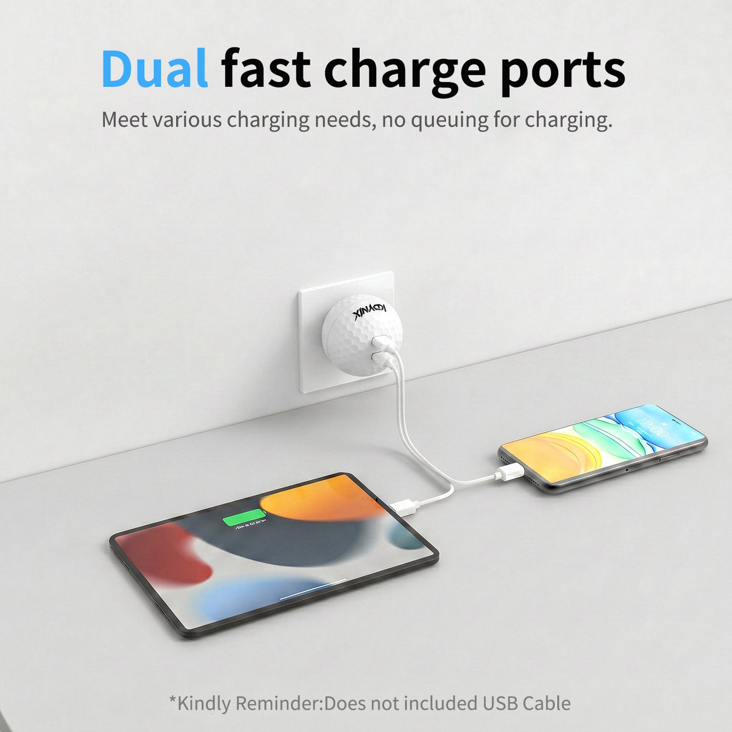 Ball-Shaped USB-C Wall Charger | 30W/45W Fast Charging Block for iPhone 17/16/15, Galaxy S25/S24, MacBook Pro/Air, iPad Pro